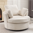 CRO Decor Extra Large Circular Swivel Chair in Beige