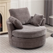 CRO Decor Extra Large Circular Swivel Chair in Gray