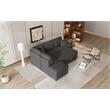 CRO Decor Segmented Pull-Out Convertible Sofa Bed with Storage Footstool