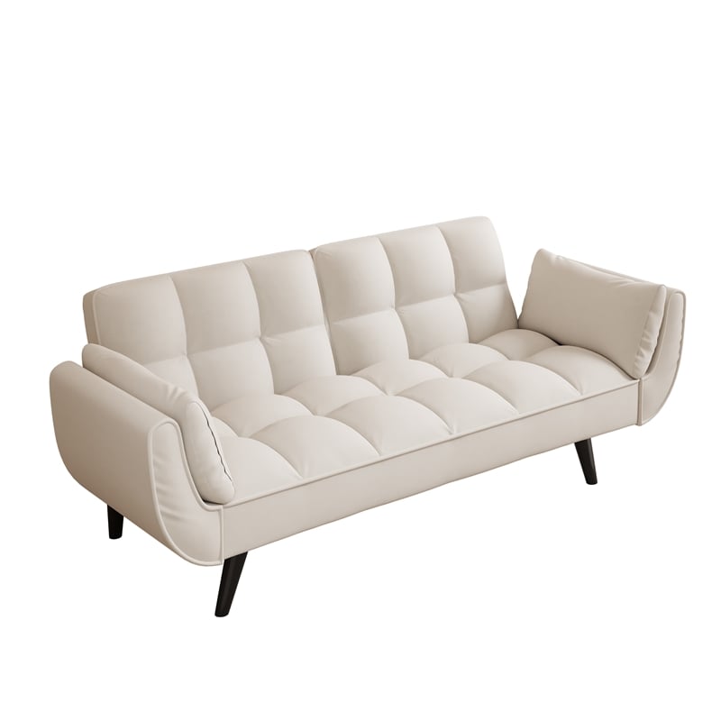 CRO Decor The Soft Beige Sofa is Suitable for Small Spaces in Apartment Bedrooms