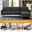 CRO Decor Modern Style Cashmere L-shaped Convertible Combination Sofa with Black