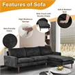 CRO Decor Modern Style Cashmere L-shaped Convertible Combination Sofa with Black