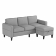 CRO Decor Gray Modern Style Soft Cushion L-shaped Flippable Segmented Sofa