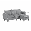 CRO Decor Gray Modern Style Soft Cushion L-shaped Flippable Segmented Sofa
