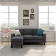 CRO Decor Dark Gray Modern Style Soft Cushion L-shaped Flippable Segmented Sofa