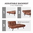 CRO Decor Convertible Memory Sponge Modern Folding Sofa Bed with Brown