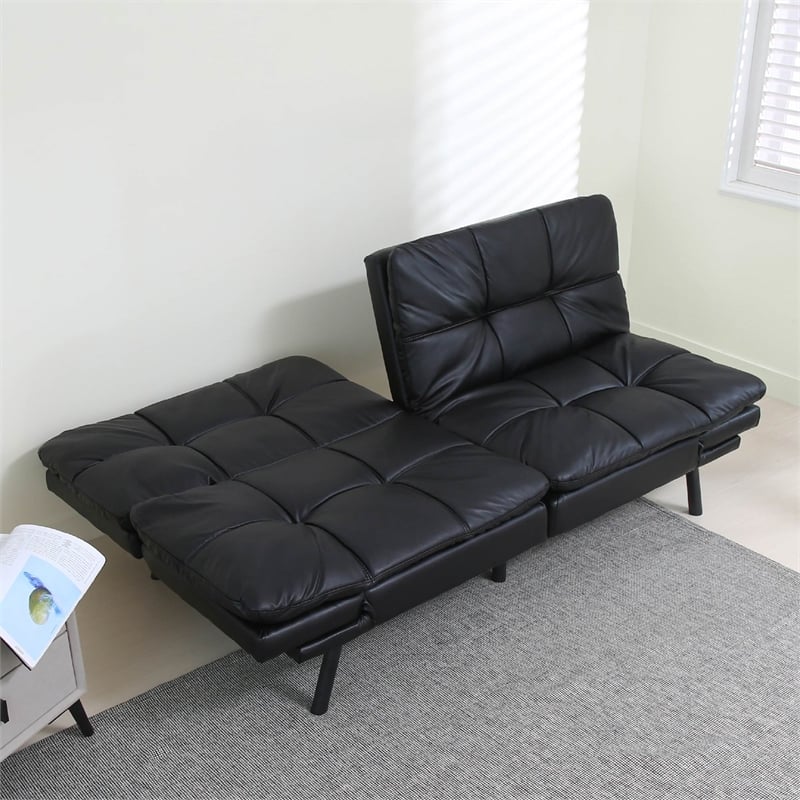 CRO Decor Convertible Memory Sponge Modern Folding Sofa Bed with Black