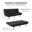 CRO Decor Convertible Memory Sponge Modern Folding Sofa Bed with Black