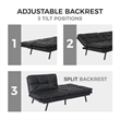 CRO Decor Convertible Memory Sponge Modern Folding Sofa Bed with Black
