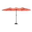 CRO Decor 14.8 Ft Orange outdoor terrace large rectangular double-sided umbrella