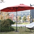 CRO Decor 14.8 Ft Orange outdoor terrace large rectangular double-sided umbrella