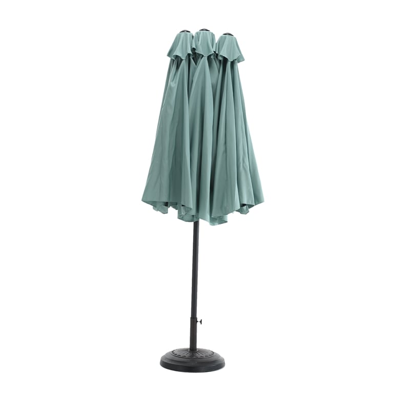 CRO Decor 14.8 Ft Light Green outdoor terrace large double-sided umbrella