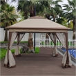 CRO Decor Outdoor Pop up Detachable Zipper Mesh Coffee Color Pavilion Canopy