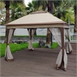 CRO Decor Outdoor Pop up Detachable Zipper Mesh Coffee Color Pavilion Canopy