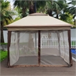 CRO Decor Outdoor Pop up Detachable Zipper Mesh Coffee Color Pavilion Canopy