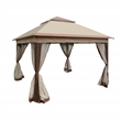 CRO Decor Outdoor Pop up Detachable Zipper Mesh Coffee Color Pavilion Canopy