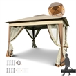 CRO Decor Outdoor Pop up Detachable Zipper Mesh Coffee Color Pavilion Canopy