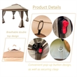 CRO Decor Outdoor Pop up Detachable Zipper Mesh Coffee Color Pavilion Canopy