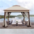 CRO Decor Outdoor Pop up Detachable Zipper Mesh Coffee Color Pavilion Canopy
