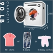 CRO Decor Portable Compact 10 Pound Capacity Laundry Dryer with White
