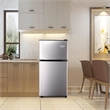 CRO Decor 3.5 Cubic Feet Compact Steel Mini Silver Color Refrigerator