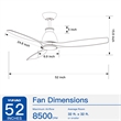 CRO Decor 52 In.Intergrated LED Ceiling Fan with Antique Brown Wood Graiin Blade