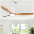 CRO Decor 52 In.Intergrated LED Ceiling Fan with Antique Brown Wood Graiin Blade