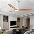 CRO Decor 52 In.Intergrated LED Ceiling Fan with Antique Brown Wood Graiin Blade