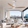 CRO Decor 52 In.Intergrated LED Ceiling Fan with Antique Brown Wood Graiin Blade