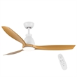 CRO Decor 52 In.Intergrated LED Ceiling Fan with Antique Brown Wood Graiin Blade
