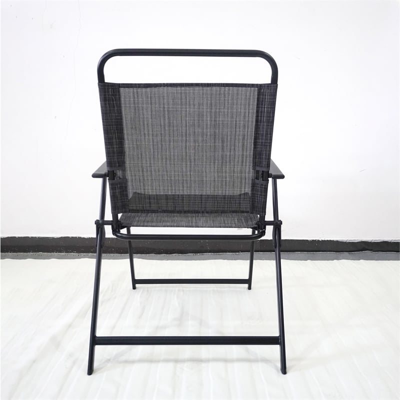 CRO Decor Black Metal Terrace Furniture Table and Chair Set with Umbrella