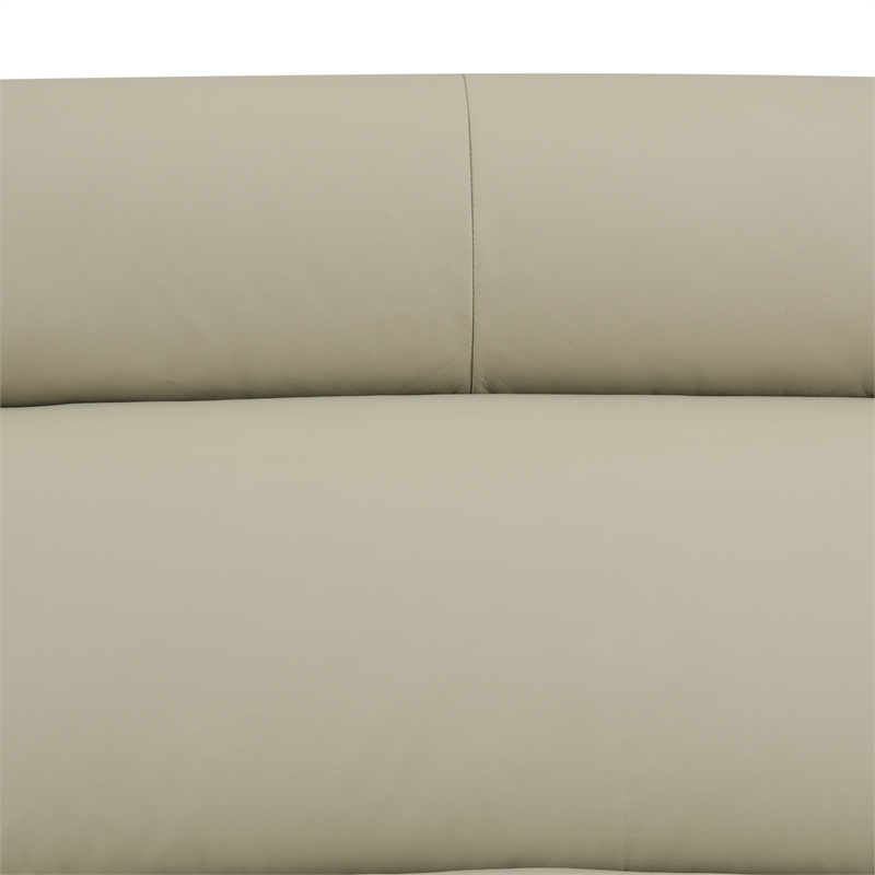 CRO Decor Beige Top Grain Leather and PVC 3-Piece Living Room Recliner Sofa Set
