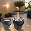 CRO Decor Black Outdoor Adjustable Portable Bar Table with Ice Bucket