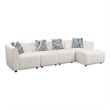 CRO Decor White Microfiber 4-Piece Living Room Sofa Set
