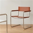 CRO Decor Modern Faux Leather Stainless Steel Chair with Two-piece Set in Amber