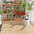 CRO Decor Modern Faux Leather Stainless Steel Chair with Two-piece Set in Amber