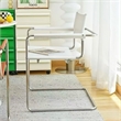 CRO Decor Modern Faux Leather Stainless Steel Chair with Two-piece Set in White