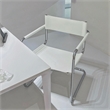 CRO Decor Modern Faux Leather Stainless Steel Chair with Two-piece Set in White