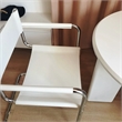 CRO Decor Modern Faux Leather Stainless Steel Chair with Two-piece Set in White