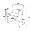 CRO Decor Modern Faux Leather Stainless Steel Chair with Two-piece Set in White