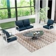 Faux Leather Armchair Stainless Steel Frame-Blue (1 Love Seat & 1 Accent Chair)