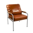 CRO Decor Stainless Steel Leather Sofa (1pc) - Brown