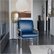 CRO Decor Stainless Steel Leather Sofa (1pc) - Blue
