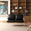 CRO Decor Stainless Steel Leather Sofa (2pc) - Black