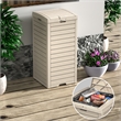 31 Gallon Light Coffee Plastic Outdoor Concealed Trash Can for Yard