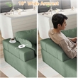 2-Piece Chenille Green Combination Floor Compressed Sofa-No Assembly Required