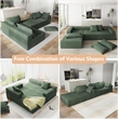 2-Piece Chenille Green Combination Floor Compressed Sofa-No Assembly Required