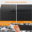 30-Gallon Weatherproof Outdoor Storage Box with Woodgrain Finish - Black Resin