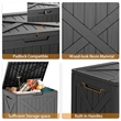 32-Gallon Weatherproof Outdoor Storage Box with Woodgrain Finish - Black Resin