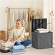 32-Gallon Weatherproof Outdoor Storage Box with Woodgrain Finish - Black Resin